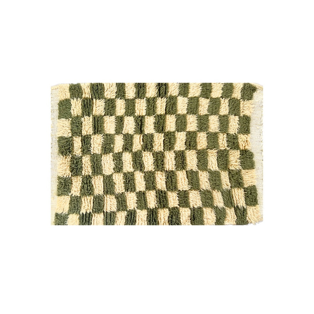 Cleo Rug Cleo Rug – Knotted Wool Checkered Rug in Bold Artisan Colors