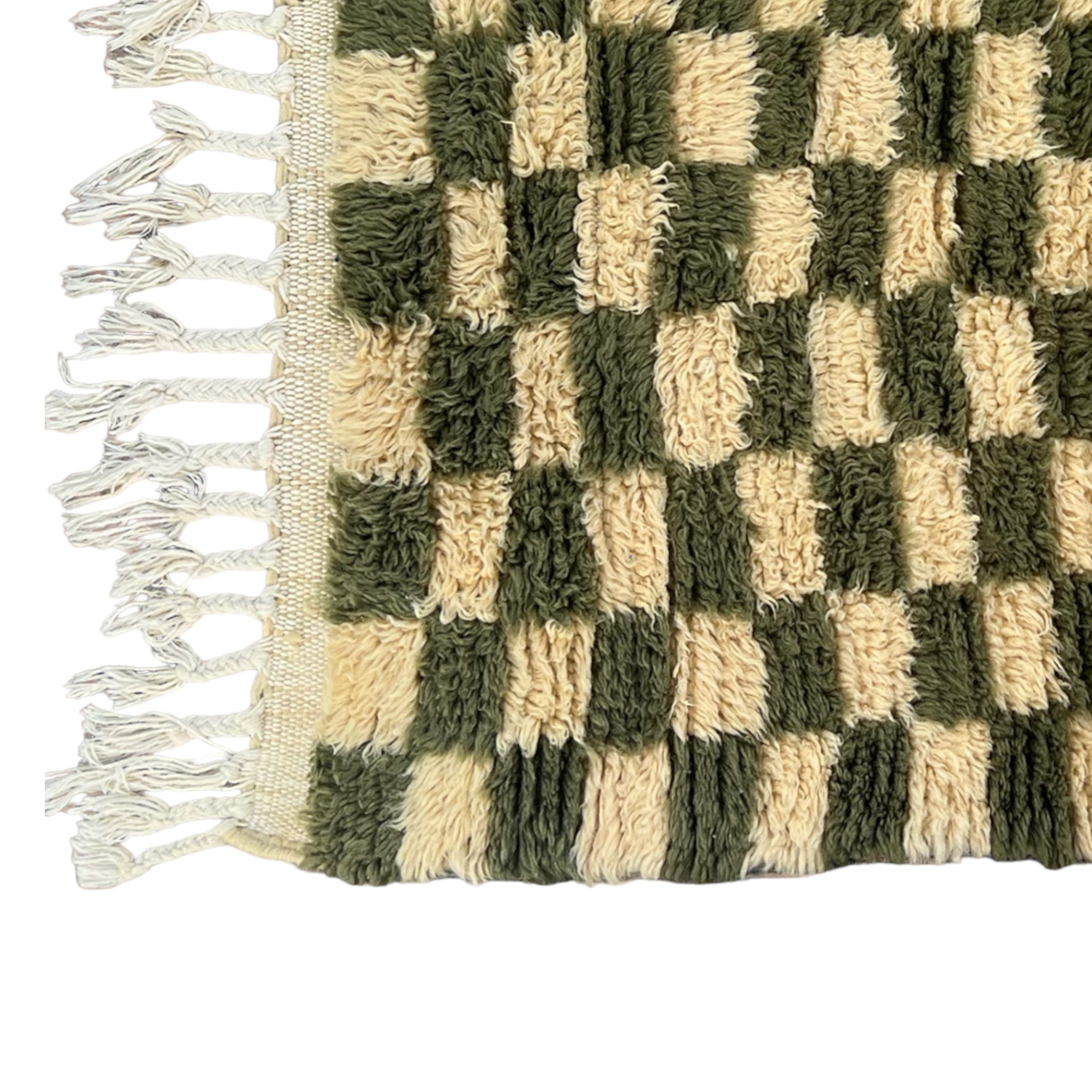 Cleo Rug – Knotted Wool Checkered Rug in Bold Artisan Colors