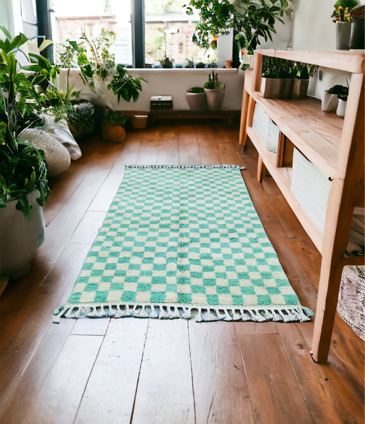 Cleo Rug Cleo Rug – Knotted Wool Checkered Rug in Bold Artisan Colors