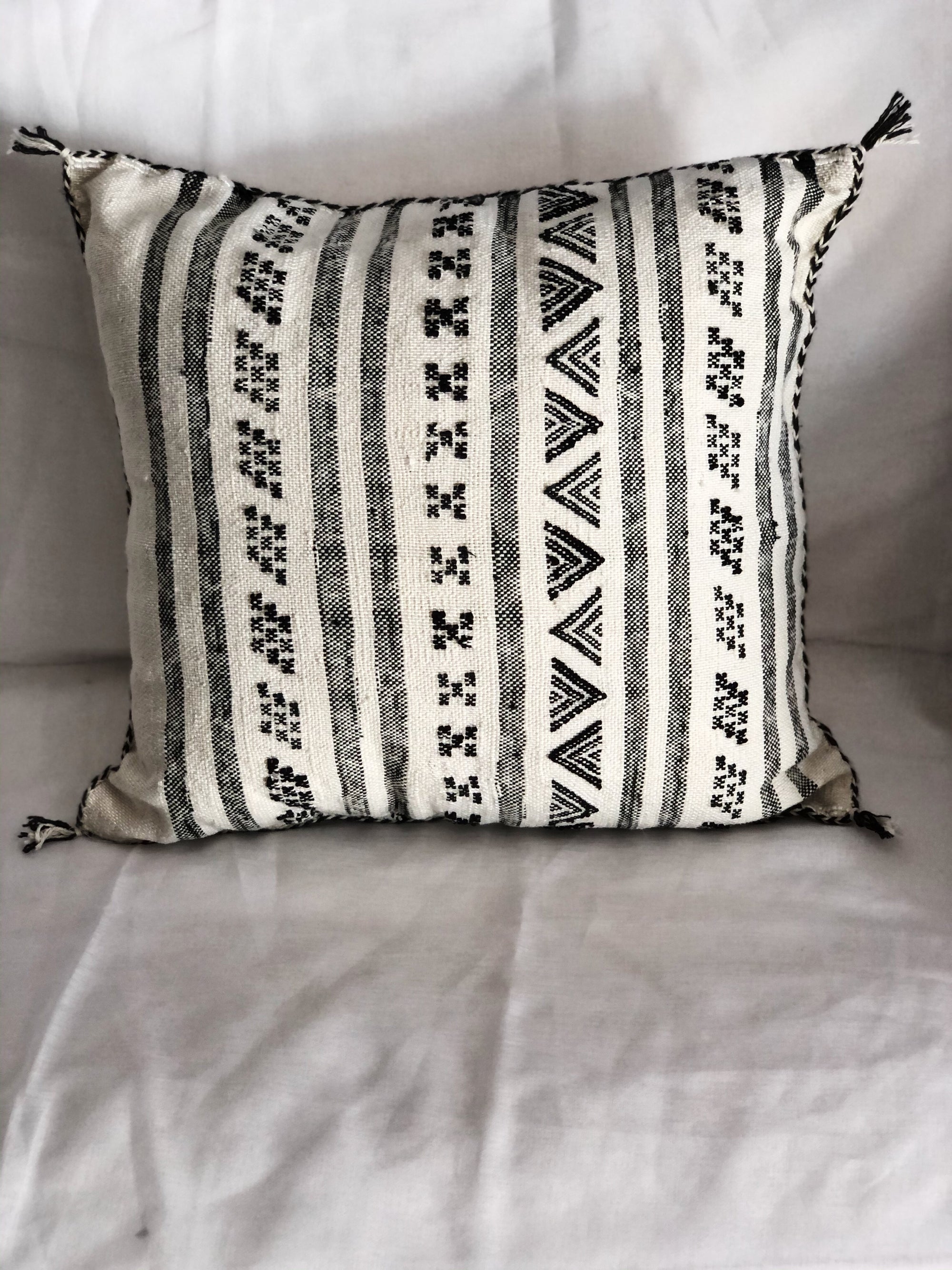 Sabra Pillow - White Zebra - Cactus Silk