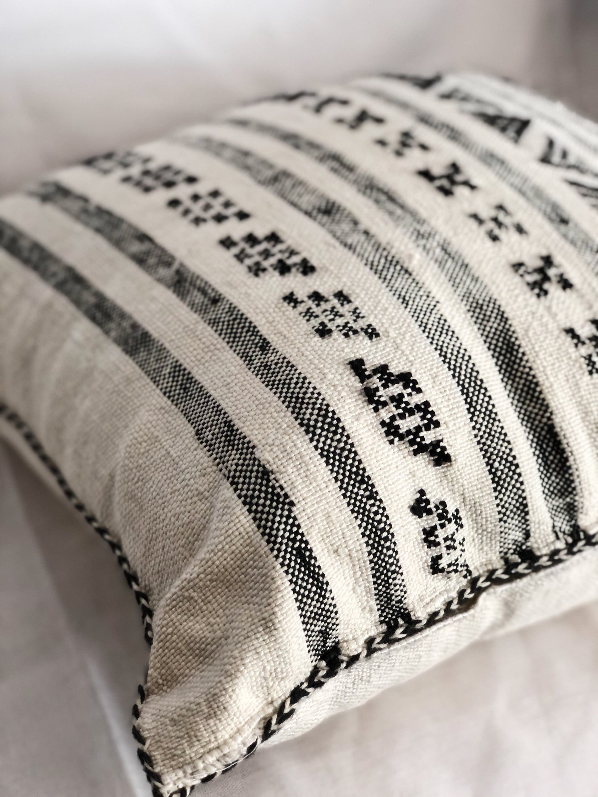 Sabra Pillow - White Zebra - Cactus Silk
