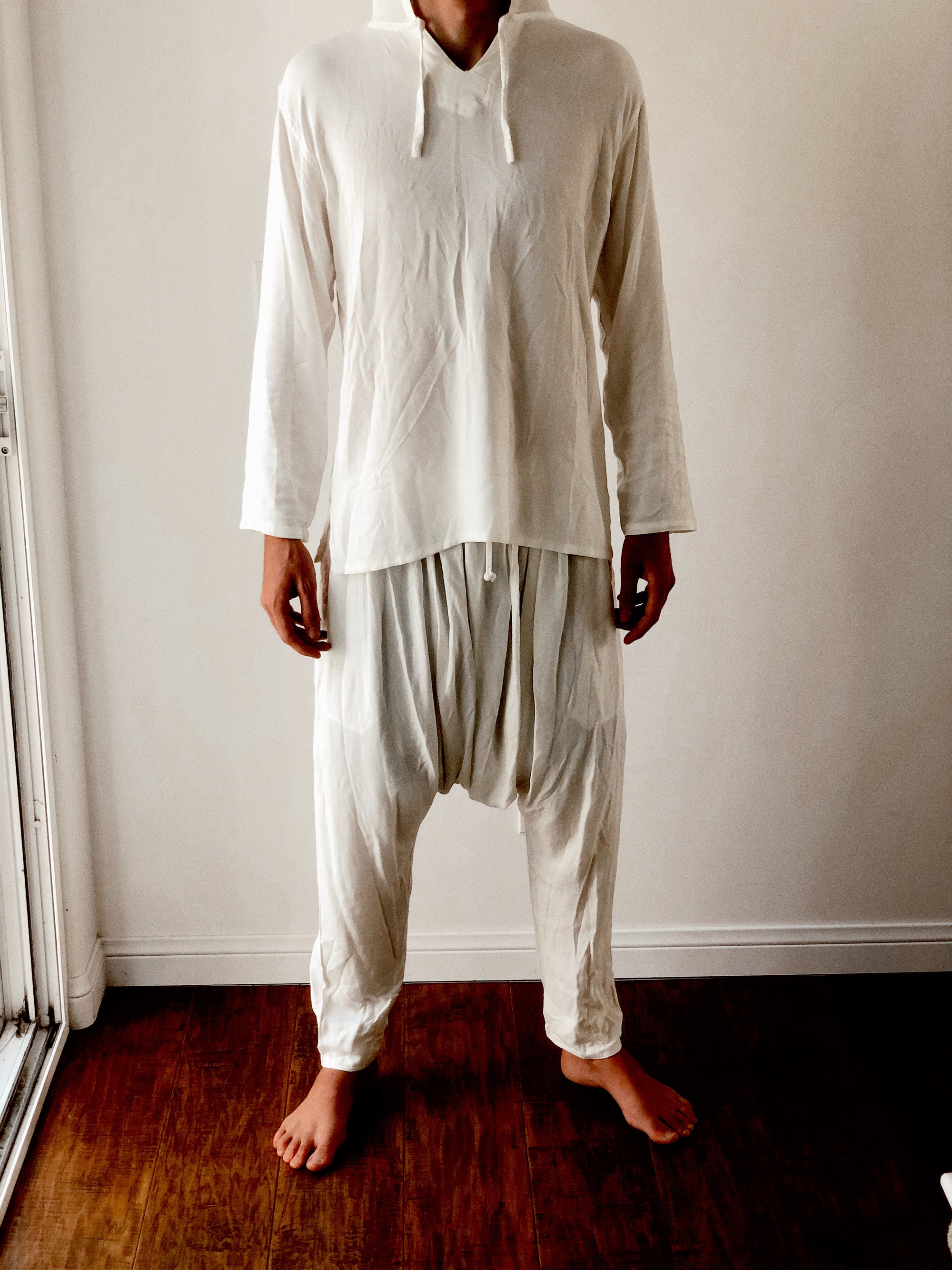 Harem Pants - White - Linen