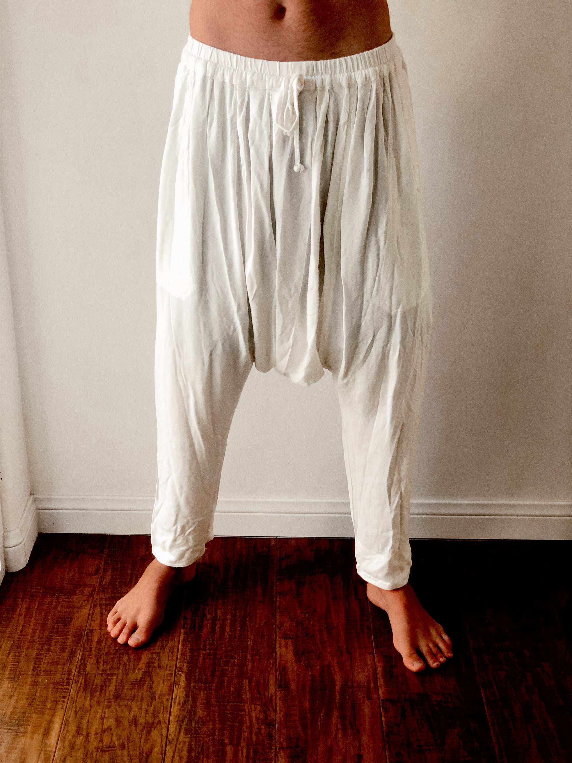 Harem Pants - White - Linen