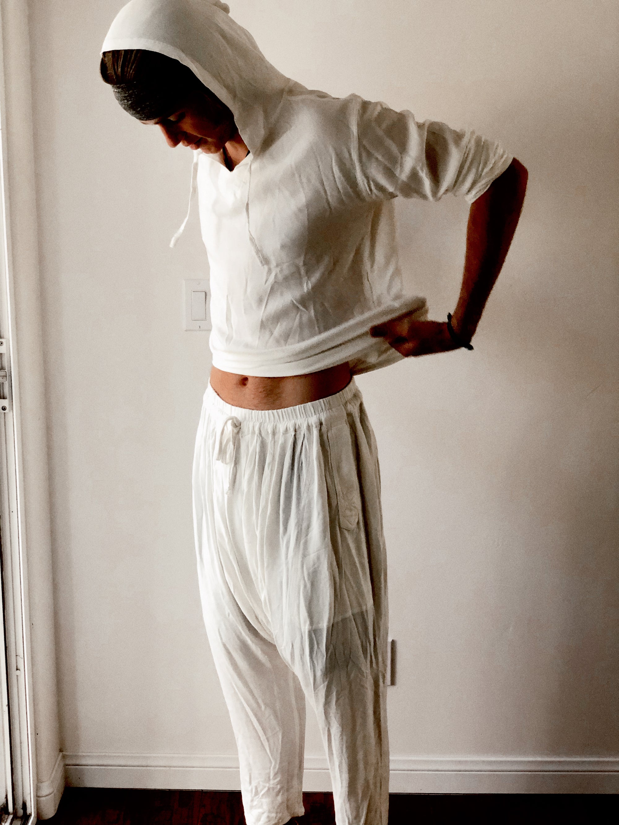 Harem Pants - White - Linen
